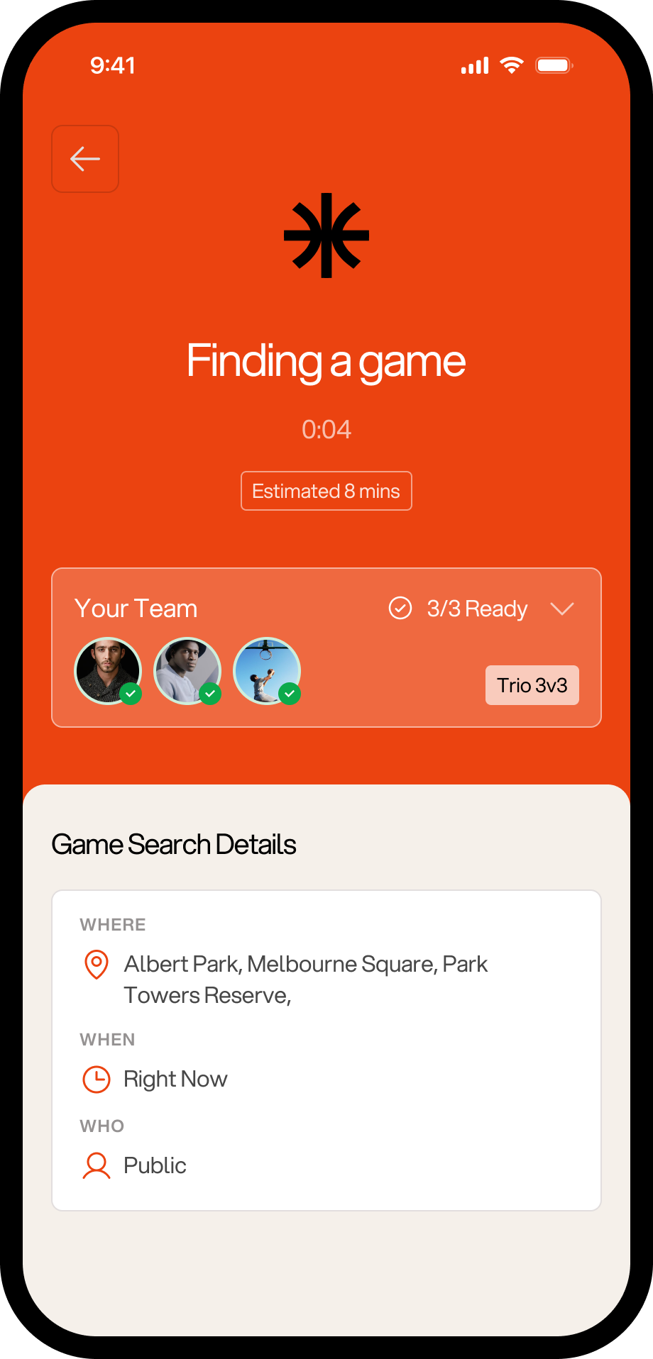 Halfcourt app: Looking…