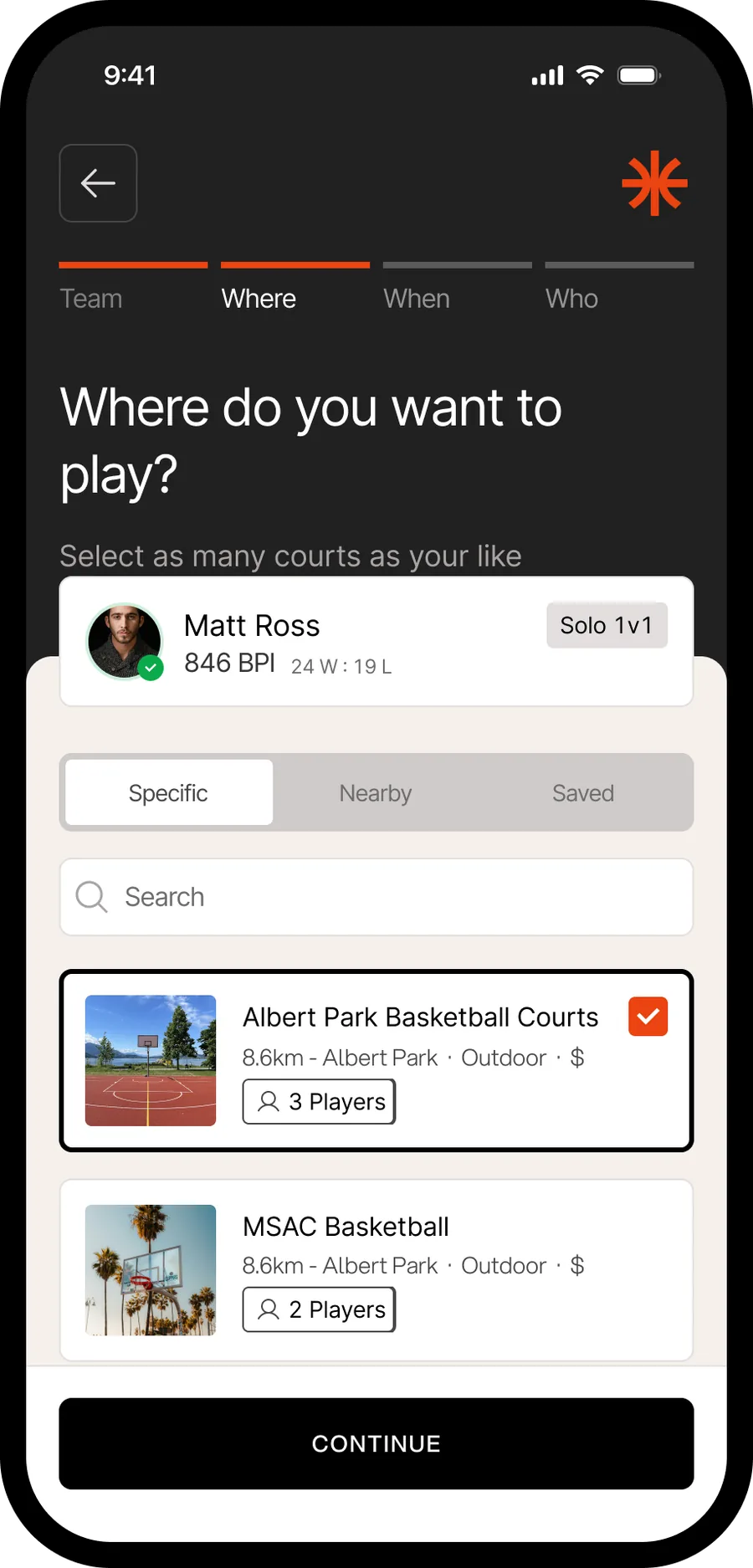 Halfcourt app: Where